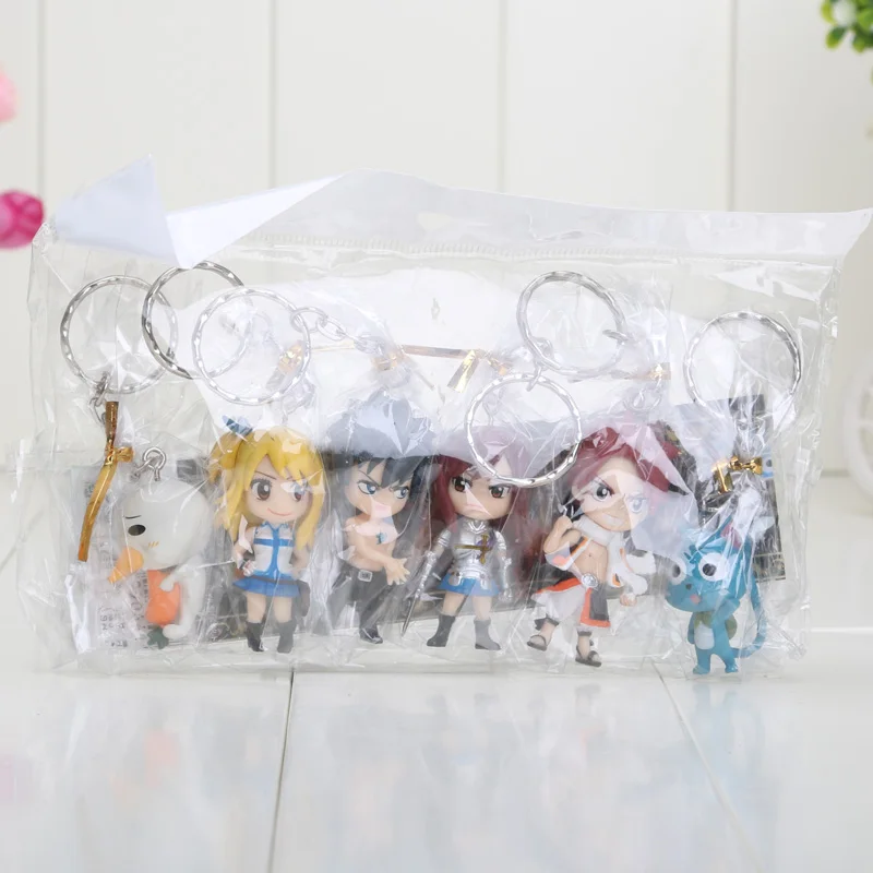 6 шт./компл. 3 5 см Сказочный хвост фигурка игрушка Lucy Natsu серый Happy Erza Scarlet мини