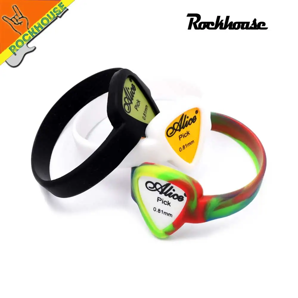 Guitarra pulsera selecciones correa de muñeca bolsa de recogida guitarra selecciones anillo a prueba de agua envío gratis