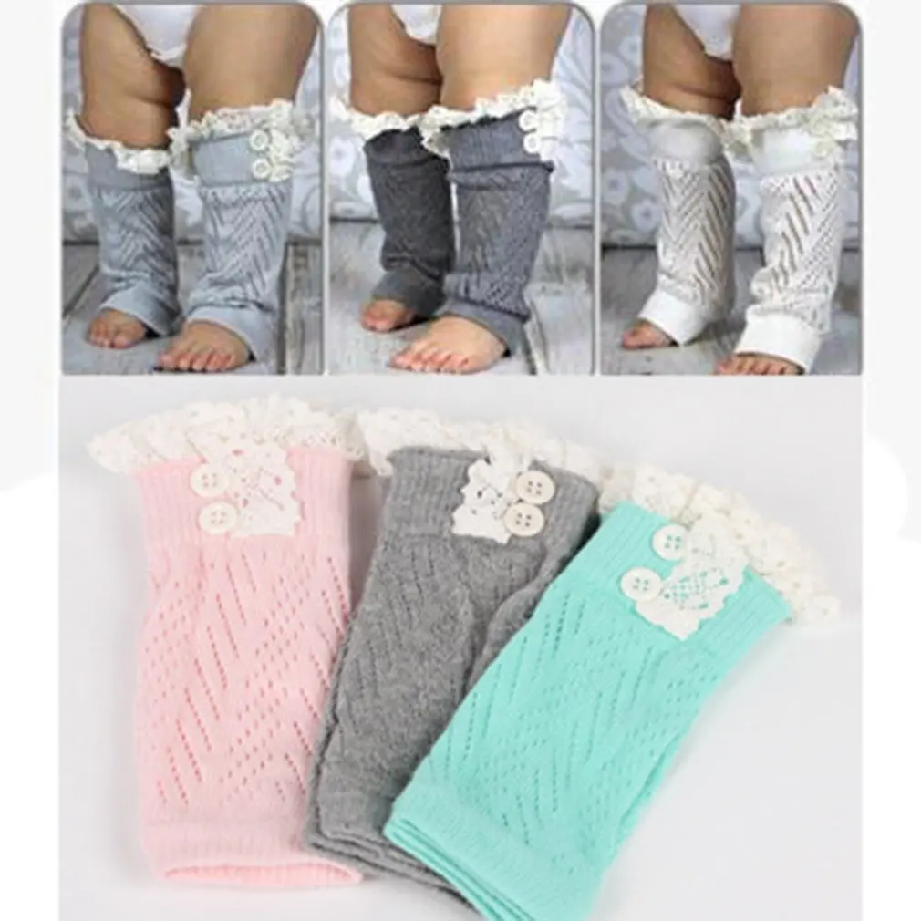 European American Fashion Comfortable Kids Baby Girl Crochet Knitted Lace Boot Cuffs Toppers Leg Warmer Socks Baby Leg Warmers