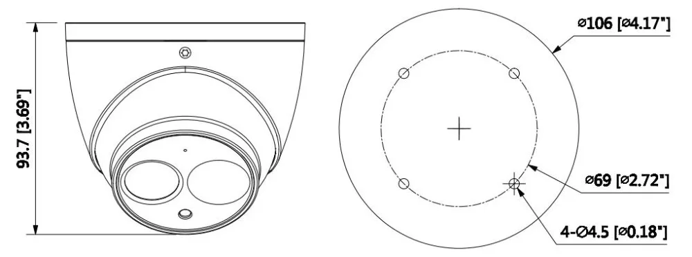 Dahua HAC-HDW1200EM-A HDCVI 2MP купольная камера со встроенным микрофоном CMOS 1080P IR 50 м IP66 металлический чехол для камеры безопасности