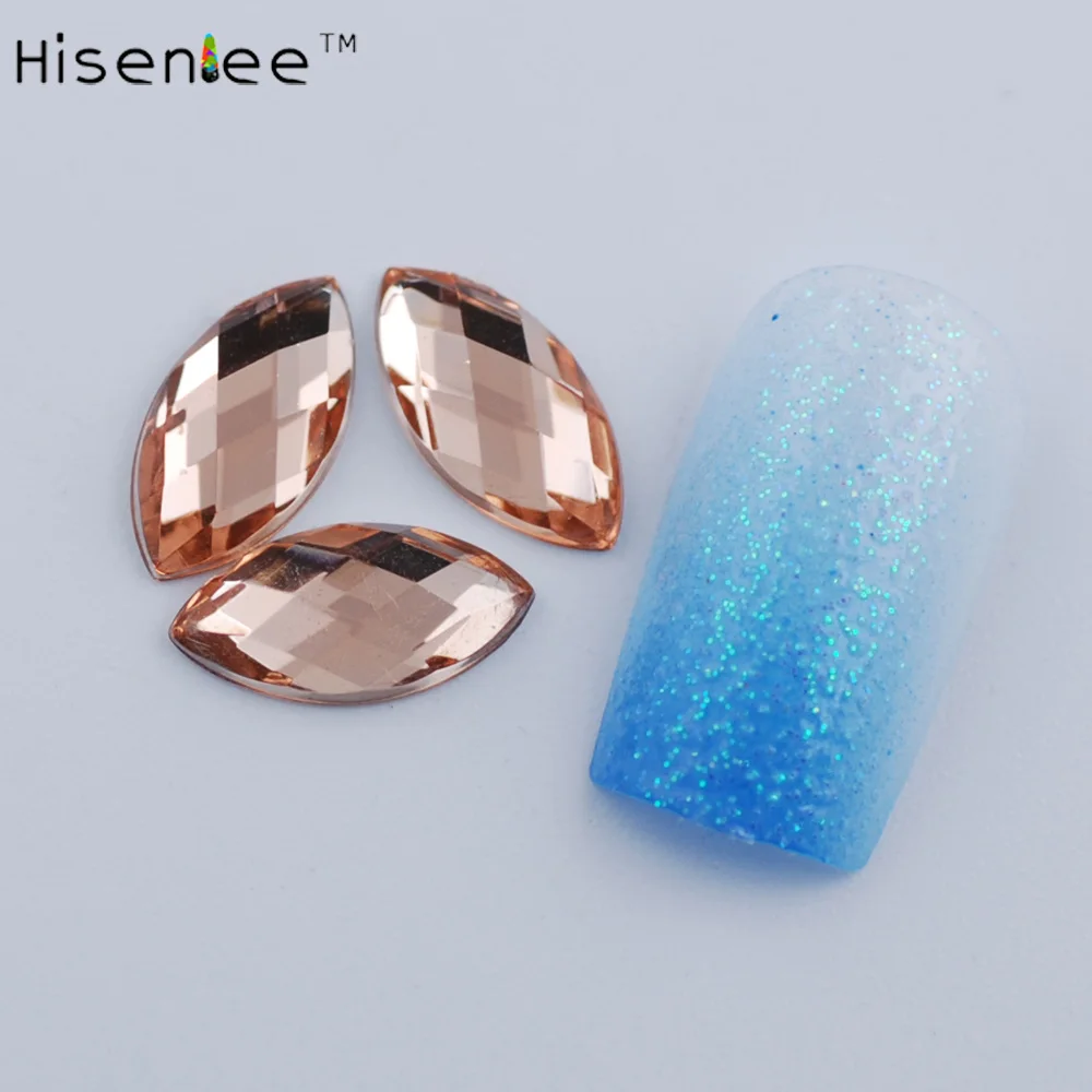 Hisenlee, 5x10 мм, 200 шт, цветные, 3D, конский глаз, для дизайна ногтей, стразы для женщин, блестящий камень, сделай сам, украшения для ногтей, инструменты - Цвет: Champagne