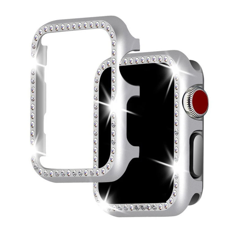 Diamond protective shell For Apple watch case 40mm 44mm Aluminum alloy Frame bumper For iwatch band 42mm 38mm series 4/3/2/1