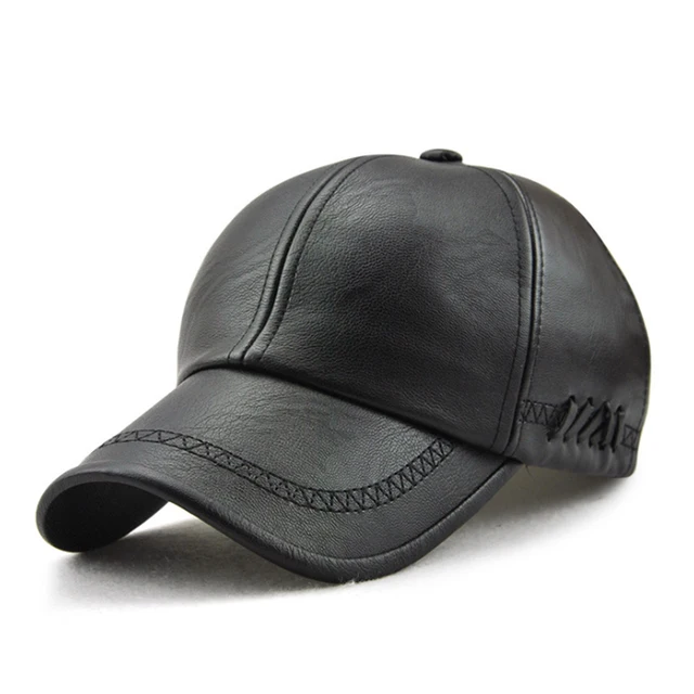 PU Leather Baseball Cap Autumn Winter 