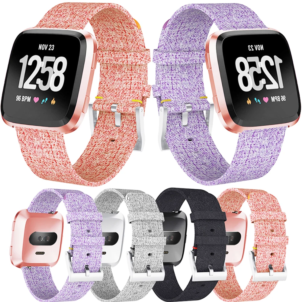 

Durable canvas Nylon strap for Fitbit Versa Band Replacement Watchbands for Fitbit Versa Lite smart bracelet band belt