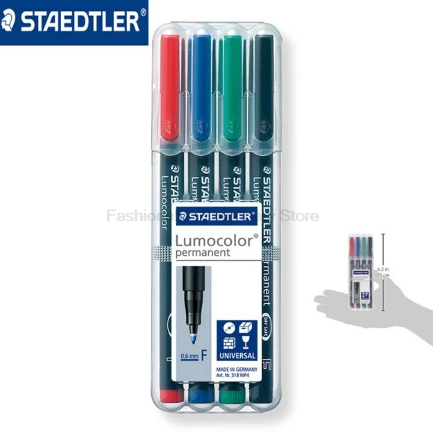 STAEDTLER 318 WP4 0,6 мм 4 цвета художественные маркерные ручки набор быстросохнущие водонепроницаемые РТ и графический Рисунок манга чернильные ручки на водной основе