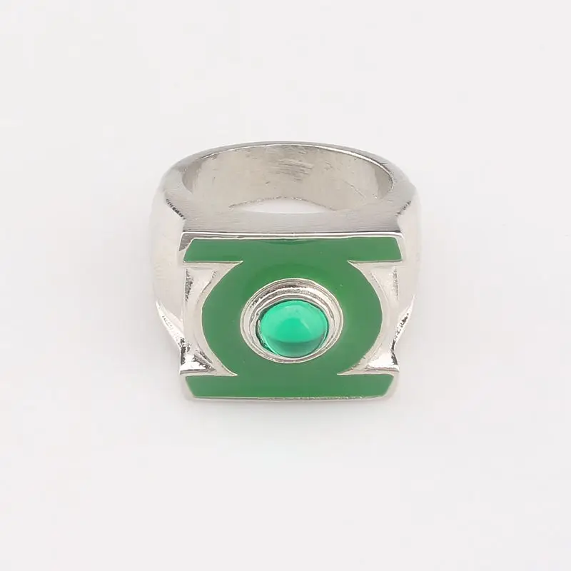 

Fashion Jewelry Silver Charm Green Lantern Ring For Men And Women Jewerly