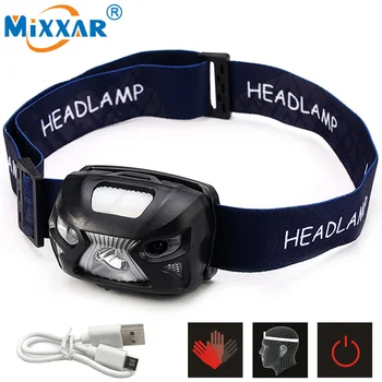 

ZK10 Motion IR Sensor LED Headlight Headlamp Rechargeable Head Lamp Torch RED Fishing Hiking Light USB Charger dropshipping