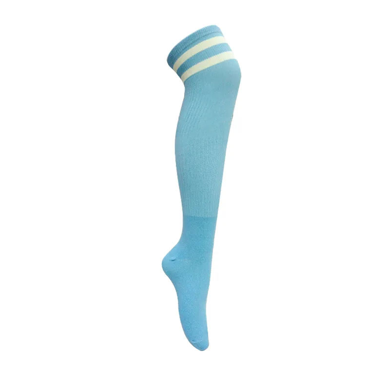 Профессиональные спортивные носки для взрослых и детей, футбольные носки для улицы, для футбола, быстросохнущие, дышащие, дезодорированные, для велоспорта, тонкие, длинные носки - Цвет: light blue