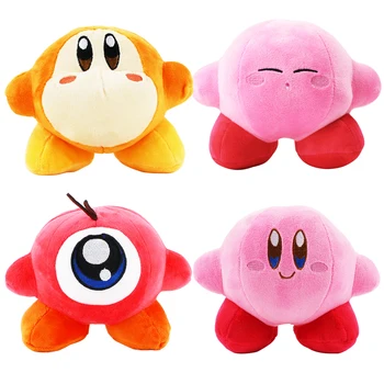 

12-18cm 4pcs/lot Kirby plush stuffed cartoon doll toy big eye cute monkey kawaii close eyes sweet smile 4styles plush stuffed