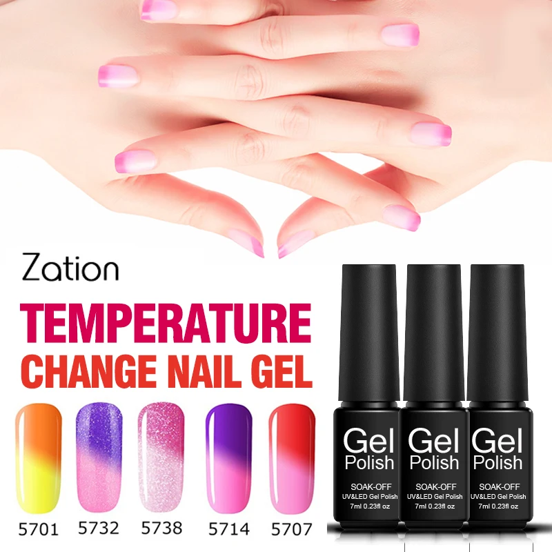 Zation Temperature Change UV Gel Nail Polish Nails Art Manicure Change