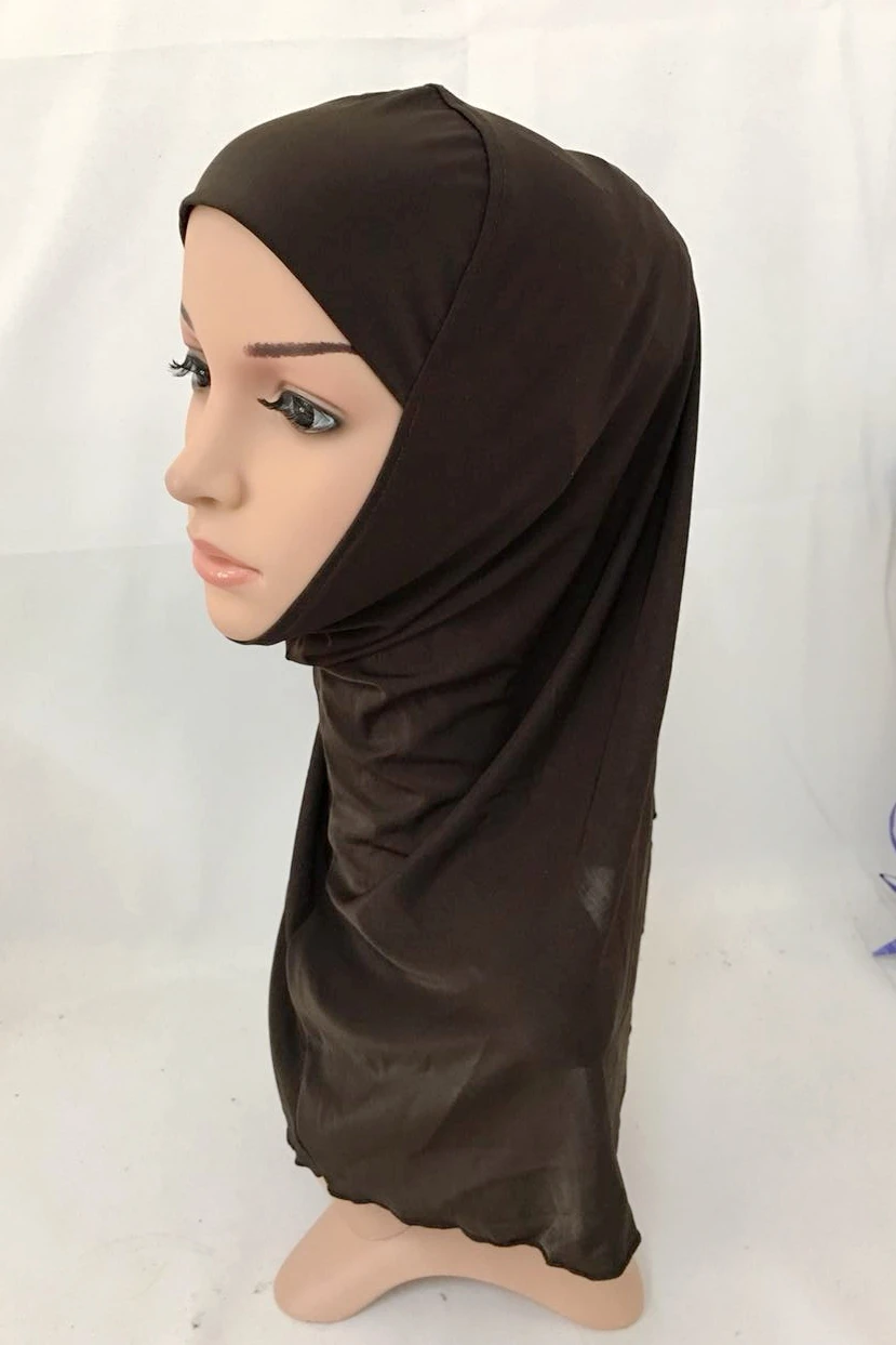 

Clearance Soft Simple Convenient Muslim One Piece Hijab Coffee