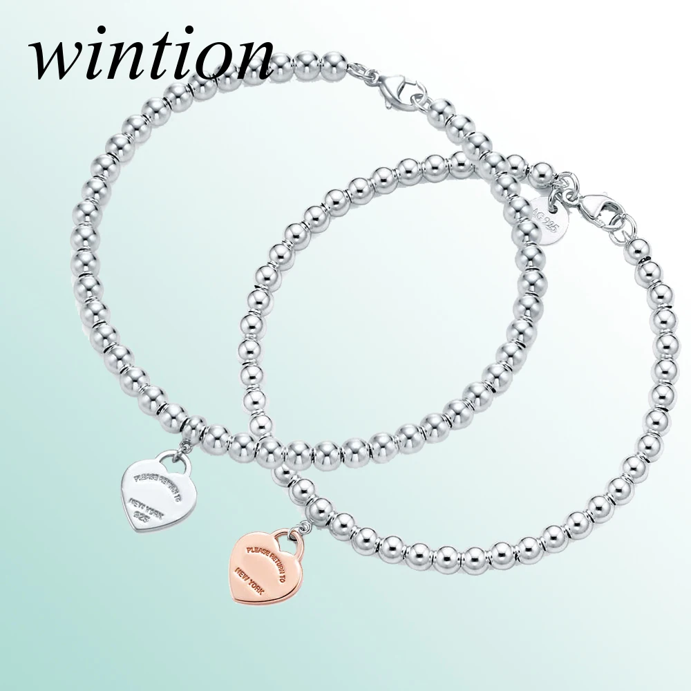 

Wintion tiff Bracelet Original 100% 925 Sterling Silver Women Free Shipping Jewelry High-end Quality Gift have logo 1:1