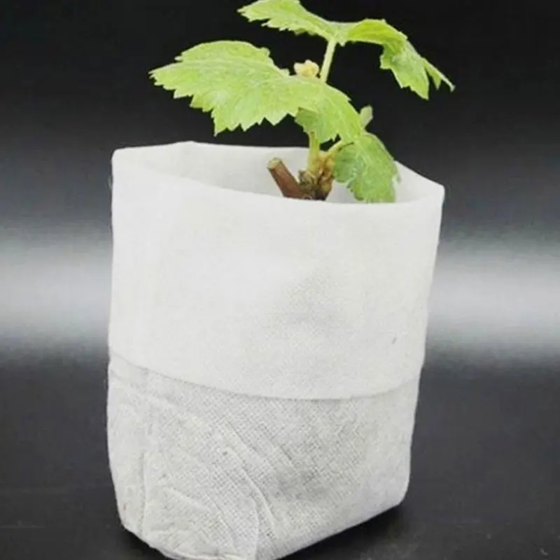 

100pcs Different Sizes Biodegradable Non-woven Nursery Bags Plant Grow Bags Fabric Seedling Vegetable Flower Pot Container Bags