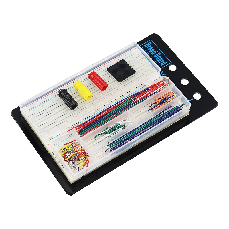 

1660 Point Solderless PCB Bread Board + Metal Plate + 140 Jumper Wire Cable + 3 Binding Posts for Circuit Experiment for