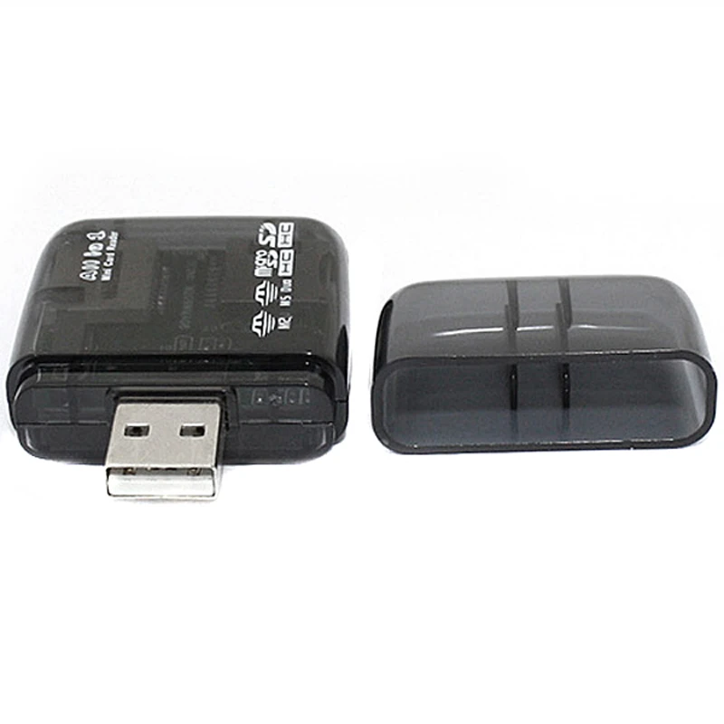 Новый черный USB 2.0 Flash Memory Card Reader Все-в-одном SD/SDHC Micro-SD/ TF MS Duo M2 карты памяти читателей и адаптеры P20