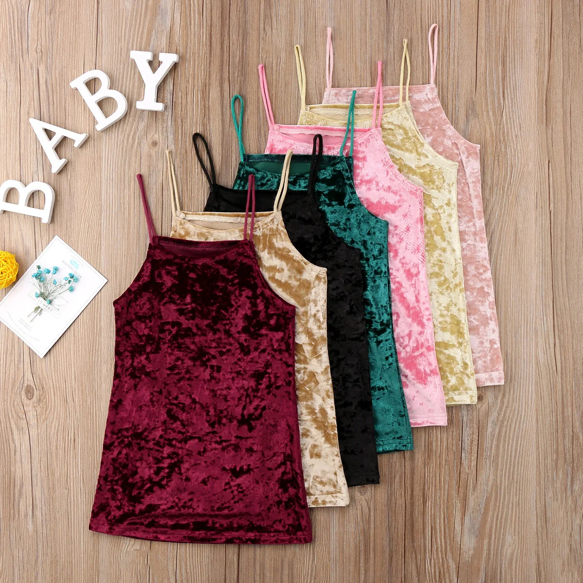 2018 FOCUSNORM New Kids Baby Girls Velvet Overalls Strap Sheath Dress Summer Casual Sundress