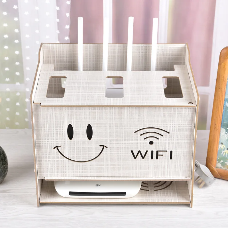 Lovely Smiling Face Cable Storage Box Wireless Wifi Router Box Wood-Plastic Shelf Bracket Cable Storage Home Decor цена Lovely Smiling Face Cable Storage Box Wireless Wifi Router Box Wood-Plastic Shelf Bracket Cable Storage Home Decor цены онлайн