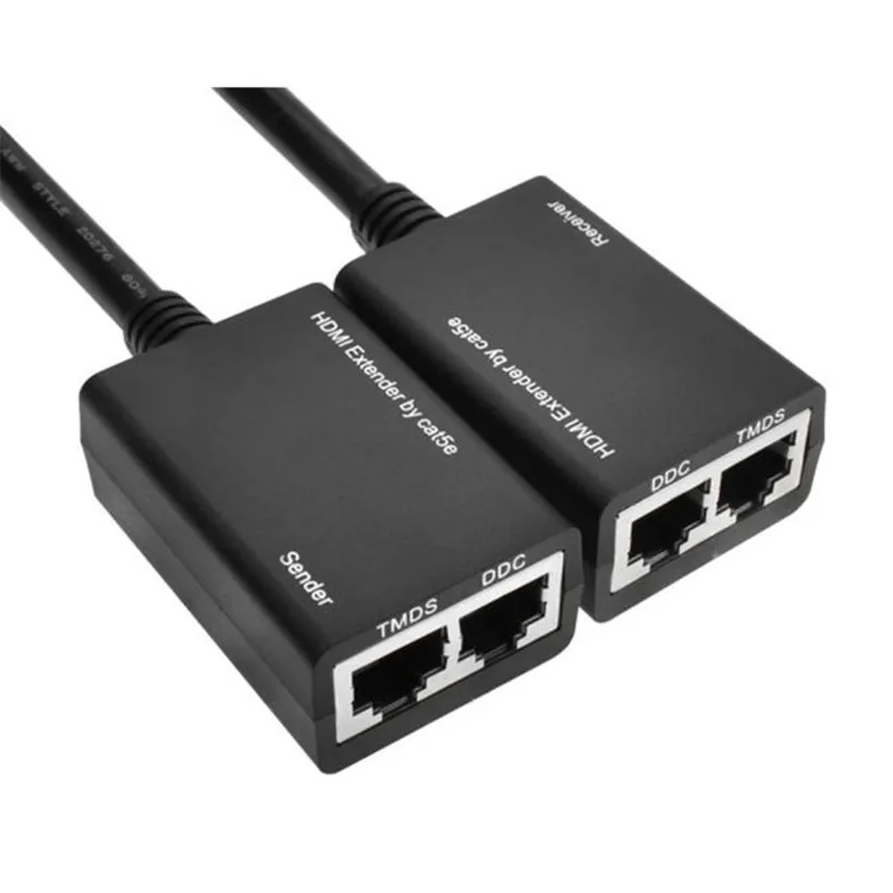 Расширенный черный HDMI через RJ45 CAT5e CAT6 LAN Ethernet Balun удлинитель Ретранслятор до 100