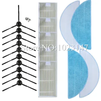 

10x Side Brush 2x srew + 5x HEPA Filter + 4x Mop Cloth replacement for Chuwi ilife V3 V3+ V5 (CW310) V5 PRO Robot Vacuum Cleaner