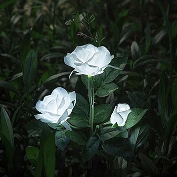 

Shining New Solar Outdoor Rose Flower LED Lights For Wedding Light New Year Party Decoration