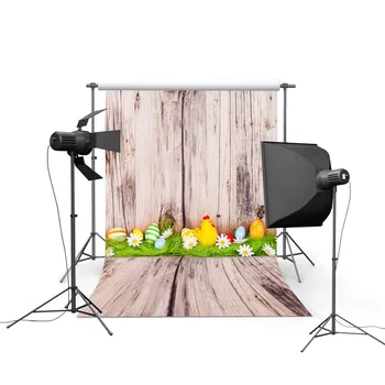 

2017 New Arriving Easter Photography Backdrops Wood Wall Floor Eggs Grass Newborn Children Photographic Background Easter Day