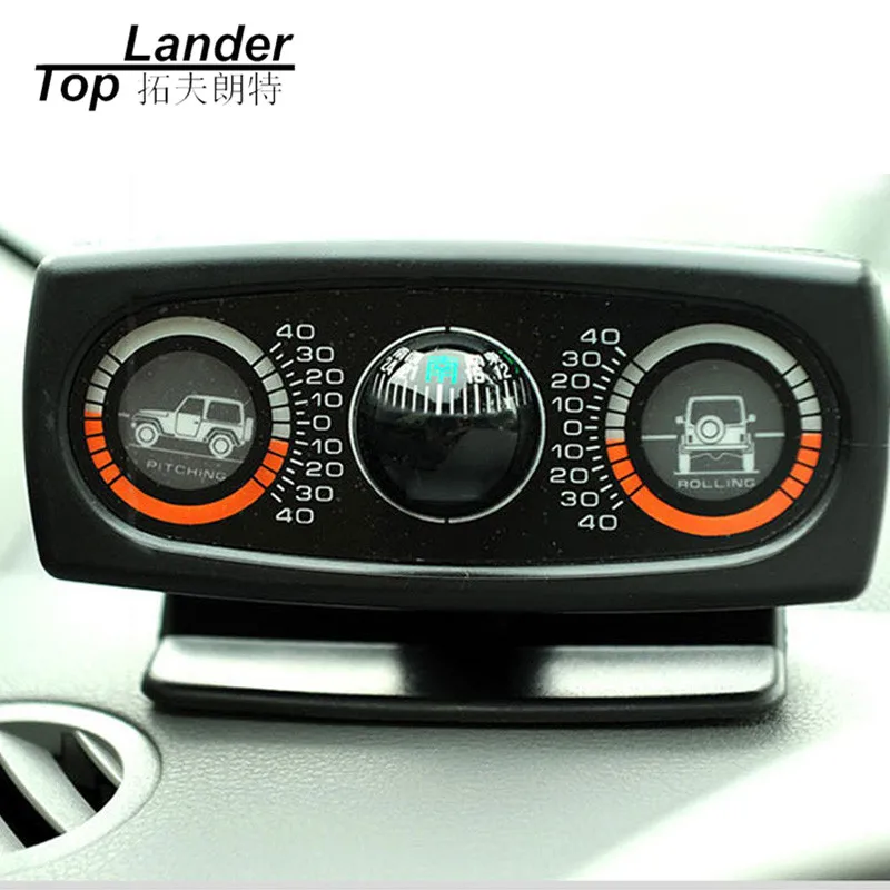 Vehicle Compass Slope Measure Car Guide Ball Inclinometer Level Multifunction Car Vehicle Compass Car Inclinometer