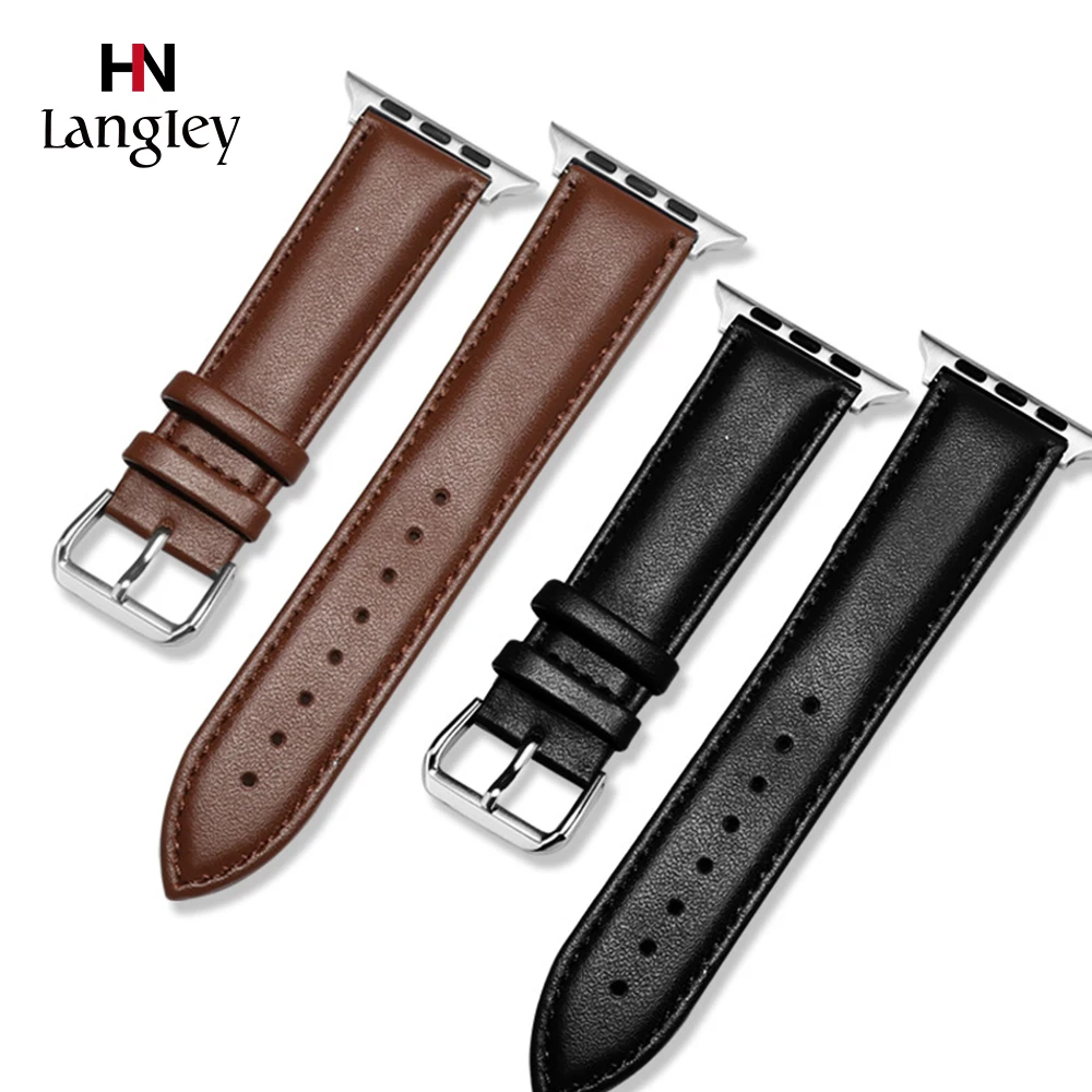 Ремешки из воловьей кожи для Apple Watch 6 5 4 band 40 мм correa apple watch 44 cinturino iwatch 1/2/3 38 42 ремешки