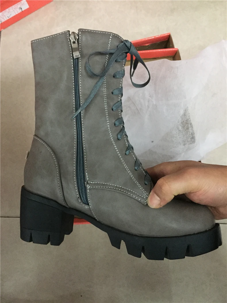 RQFF Brand Ankle Boots Women With Box Big size34-43 Fur Shoes Woman Winter Leather Plush High Heel Boot Female Ladies Black Shoe (27)