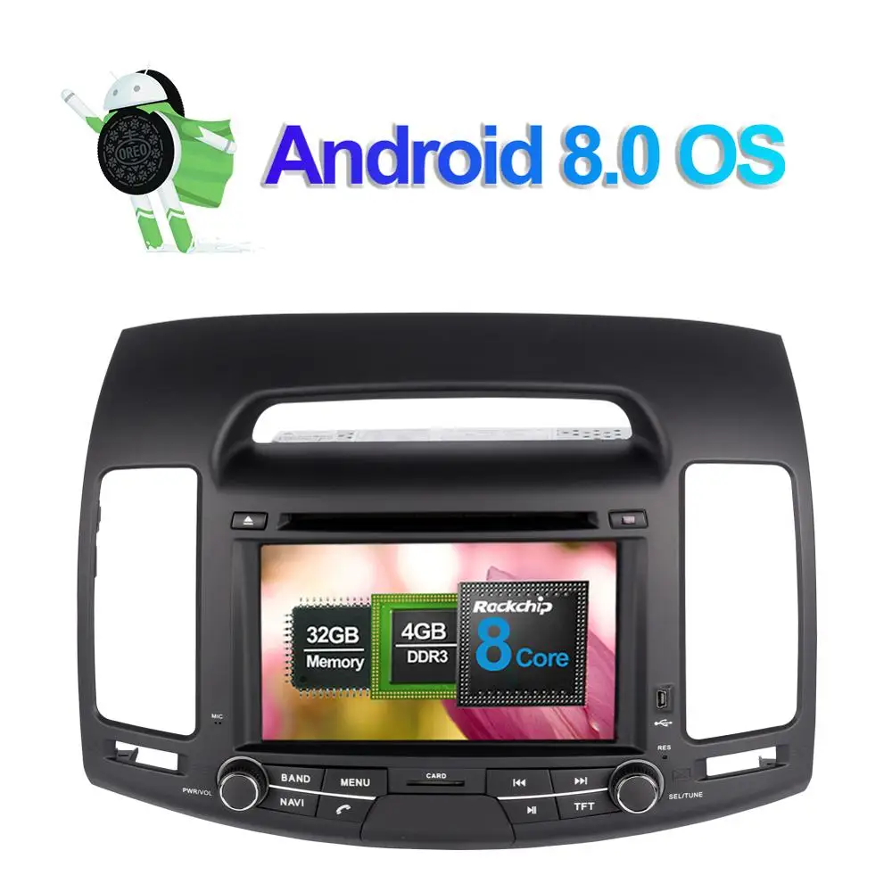 

Android 7.1/8.0 Octa Core 4GB RAM Car DVD Player GPS Navigation Head Unit For Hyundai Elantra 2007-2011 Radio Stereo Multimedia