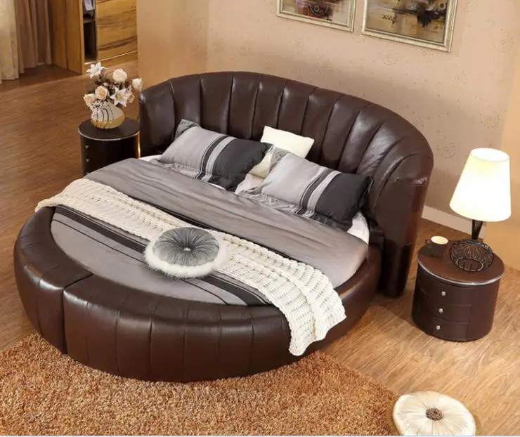 real Genuine leather bed frame Modern Soft Beds with storage Home Bedroom Furniture cama muebles de dormitorio / camas quarto
