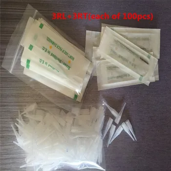 

Disposable Permanent Eyebrow Makeup Needles caps 100pcs 3RL needles and 100 pcs 3RL Tips(4mm) kits Supply