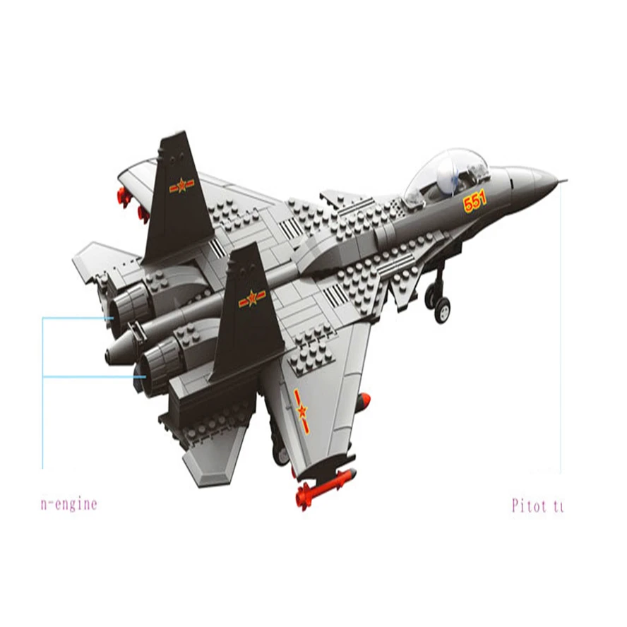 

WANGE JX001 281Pcs Military J15 Plane Plaaf Fighter Building Blocks Brick Compatible LegoIN Technic Playmobil Toys