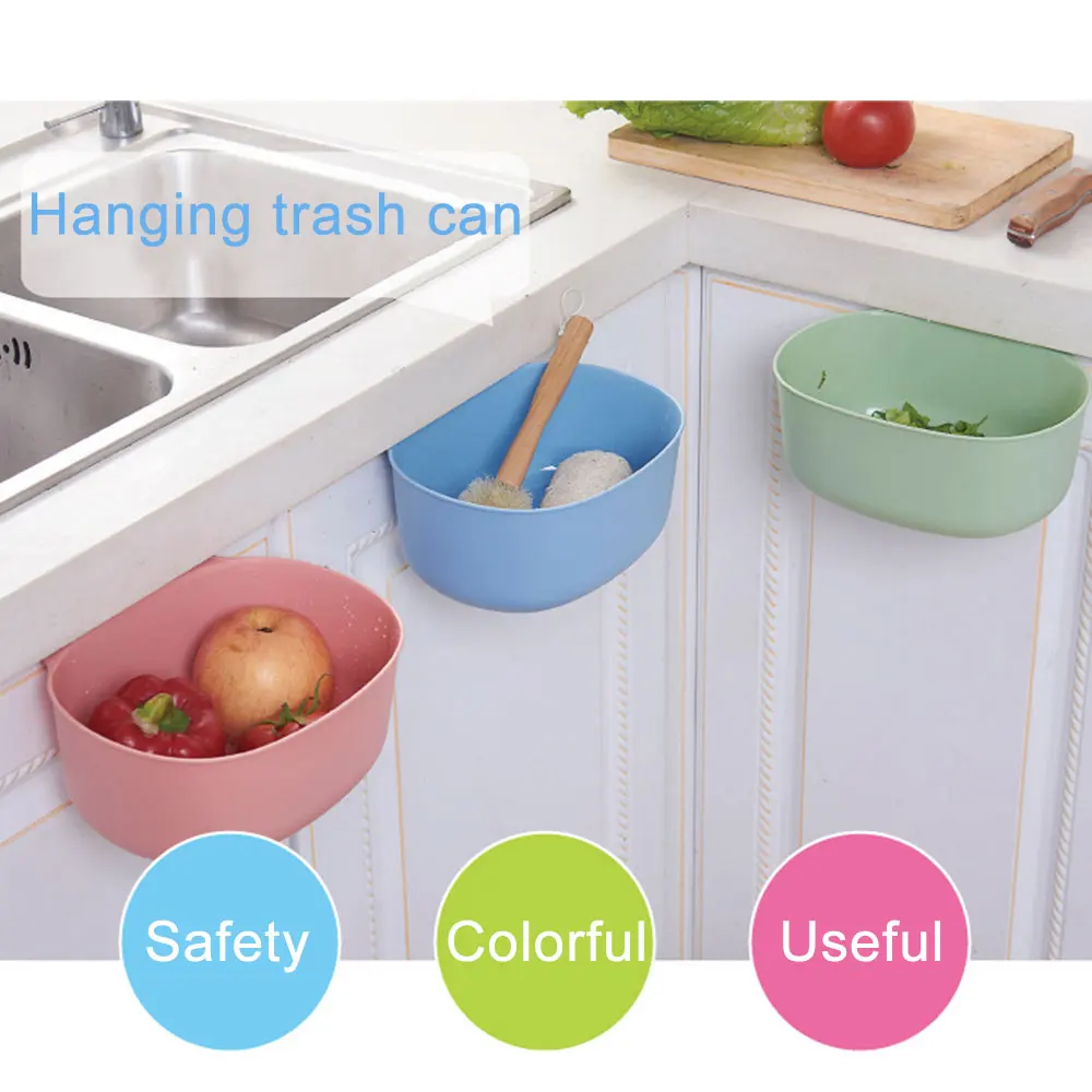 

Hanging Trash Can Cupboard Door Storage Garbage Bucket Plastic Bin Holder Large Capacity Ash Urns Organizer Kitchen Accessories