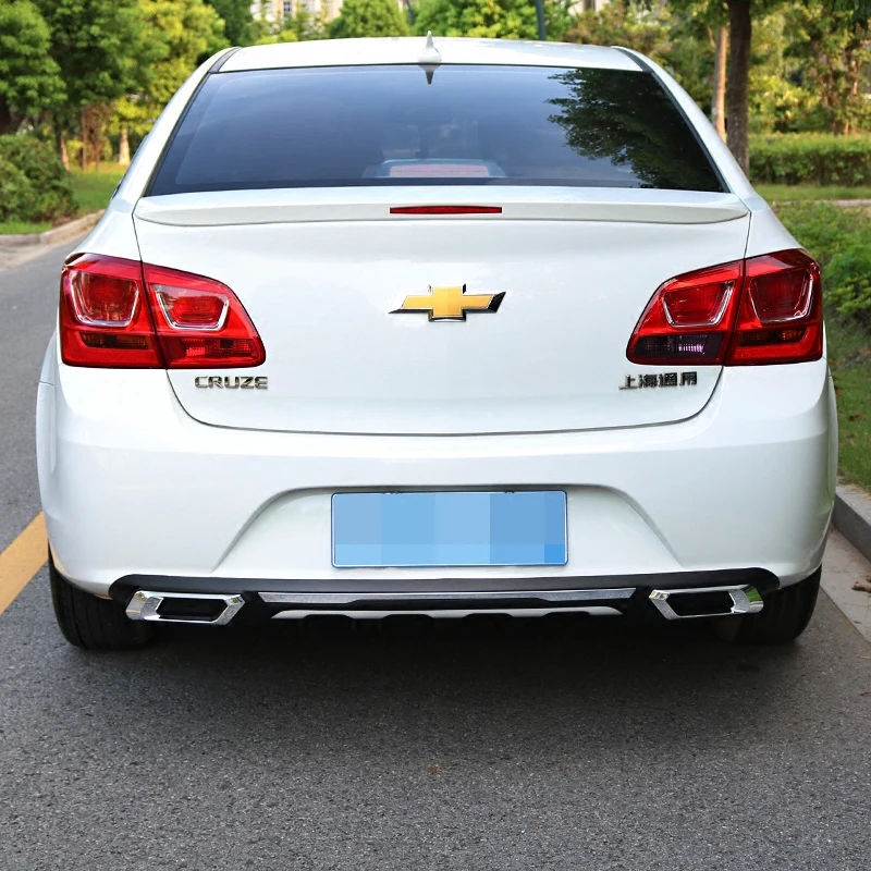 Для Chevrolet Cruze задний бампер диффузор защитные бамперы задняя надрезаемая подкладка, ABS для Cruze набор бампер задний спойлер