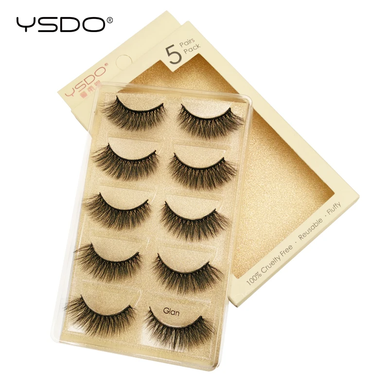 

YSDO 5 pairs eyelashes natural false eyelash cilios mink 3d faux mink lashes strip dramatic eyelashes mink eyelashes fake lashes