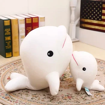 

Cute Foam Particles Plush White Whale Toy Soft Comfortable Stuffed Animal Pillow Baby Pillow Sofa Cushion Accompany Sleep Toys