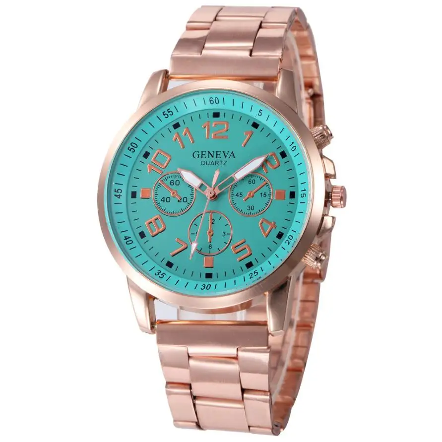 Stainless Steel Sport Quartz Hour Wrist Analog Watch Rose Gold Girls Gold ladies Hot Sale Flowers Dress Halloween Gift New A40