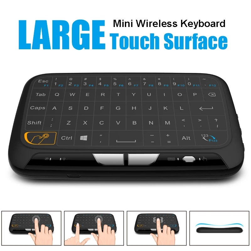 Беспроводная мини клавиатура H18 + 2 4 ГГц QWERTY тачпад мышь Usb подсветка Air Mouse