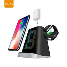 MEIYI Быстрая зарядка беспроводное зарядное устройство подставка для Iphone XS XR XS 3 в 1 беспроводная док-станция для зарядного устройства станция для Apple Watch подставка для airpods