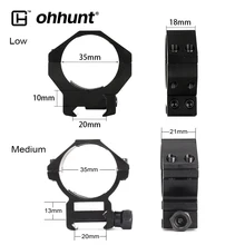 Ohhunt 2 шт. тактические кольца для прицела 35 мм диаметр трубы средний низкий профиль Пикатинни Вивер рельс база для охоты прицел