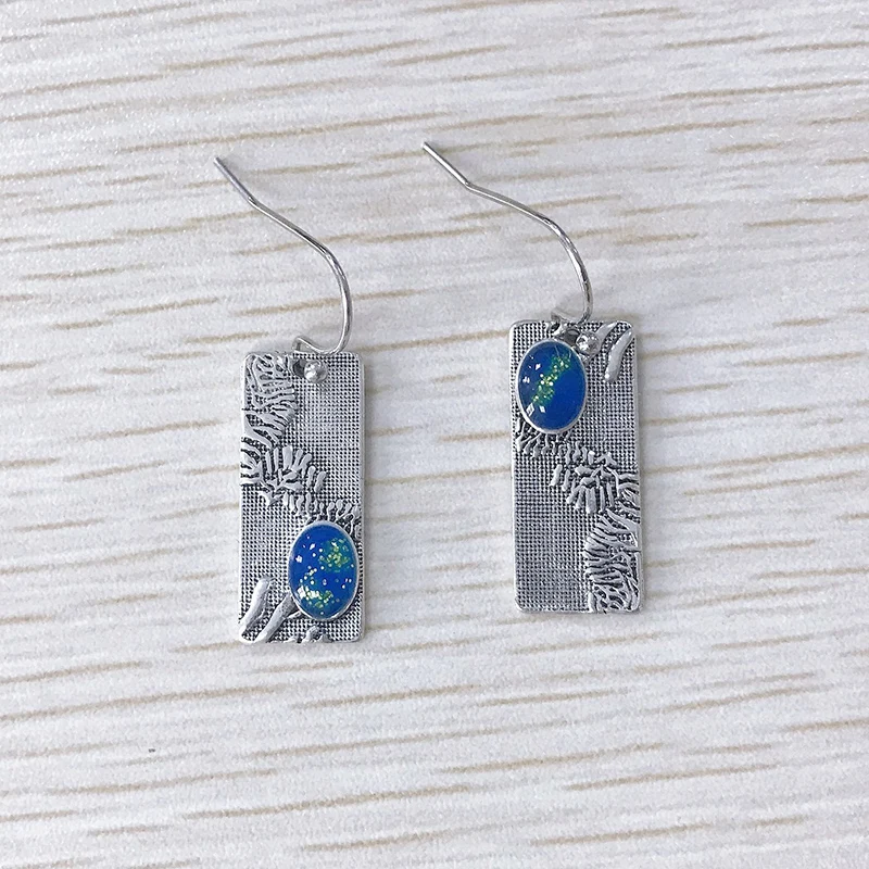 Индийские украшения металла Vintage Opal серьги 2020 Boho Античная ЭТНИЧЕСКИЕ СЕРЕБРЯНЫЕ