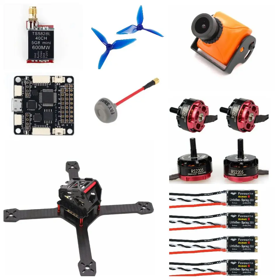 ARF XR220 FPV Racing Drone Quadcopter LittleBee BLHeli_S 20A DSHOT ESC F3 F4 Emax RS2205 2300KV 5051 Prop Eachine Wizard X220