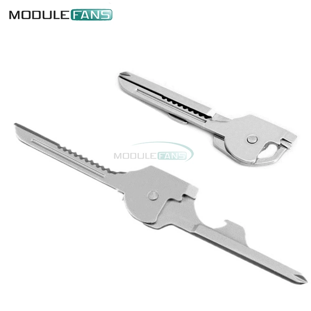 

6 in 1 Utili Key Tool Keyring Keychain Multifunction Stainless Steel