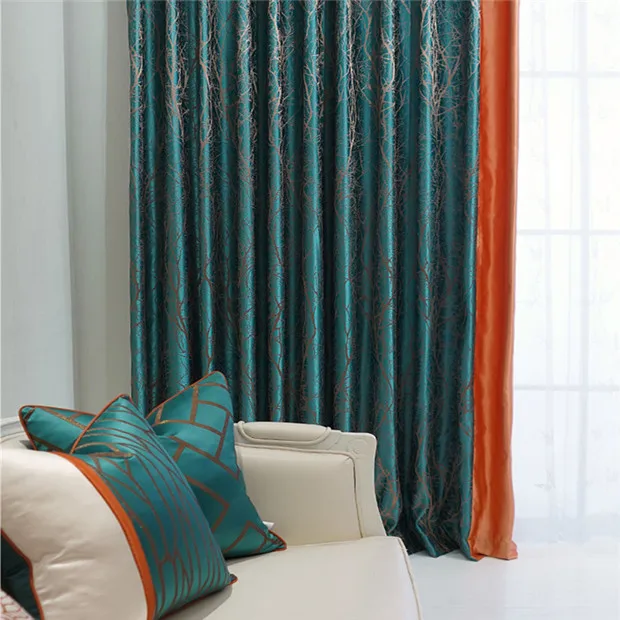 Curtain Green Оригинальные Роскошные занавески, занавески для спальни, занавески для гостиной, старинное дерево, темно-зеленые шторы, занавески на кольцах - Цвет: Curtain Green