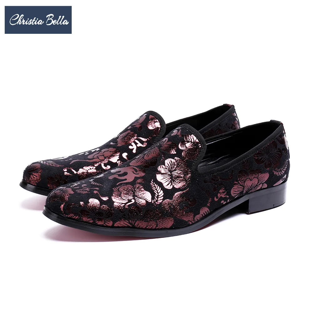 Christia Bella New Vintage Floral Men Dress Shoes Wedding Party Men ...