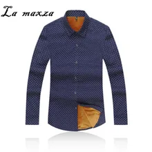 Для мужчин одежда зимняя одежда с длинными рукавами большой Размеры бархат корейский Формальные Стиль тонкий молодая Для мужчин s рубашки