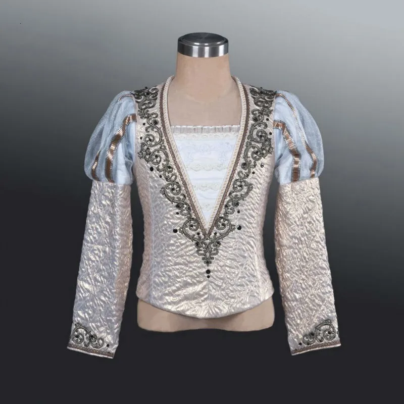 Silver Gold Professional Man's Prince Ballet Jacket Top Boys