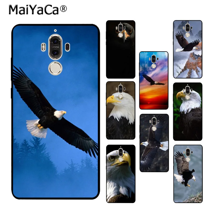 Чехол MaiYaCa для Huawei mate 9 p9 p10plus mate10 P20 с принтом черный орел летит небо | Мобильные