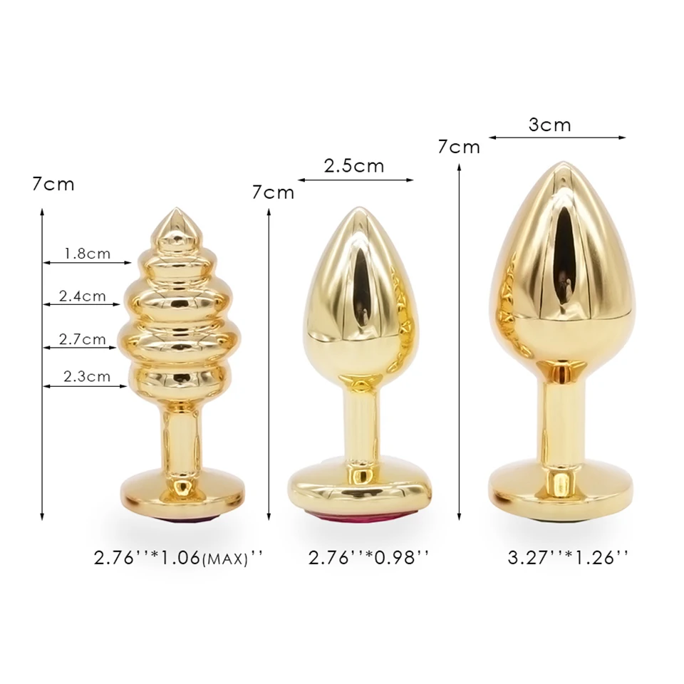 Kaufen 3 teile satz Glatte Massager Anal Perlen Kristall Schmuck Herz Butt Plug Stimulator Frauen Sex Spielzeug Dildo Edelstahl Anal Stecker