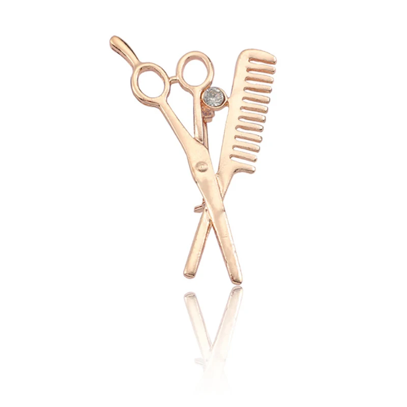 

New Fashion Accessories Comb Scissors Hairdressing Tools Brooch Brooch Pin Men And Women Fashion Style Brooch Clothes Jewelry